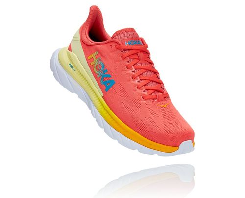 Hoka One One Dame Mach 4 Road Løpesko Hot Coral/Saffron Norge-18PTQ